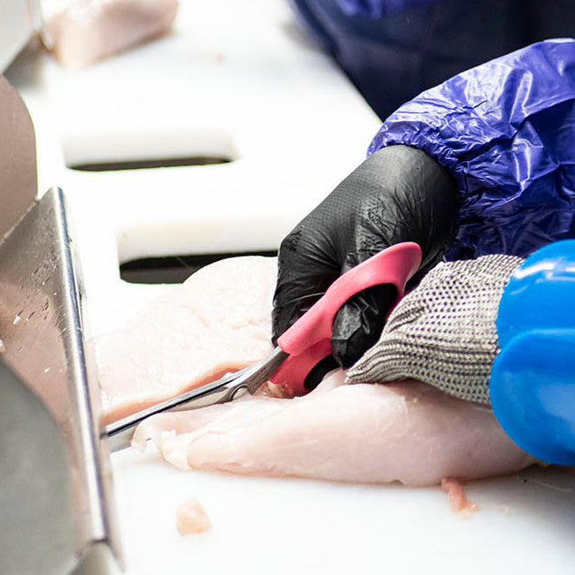 using dull shears in poultry processing can result in repetitive motion injuries to workers on the line