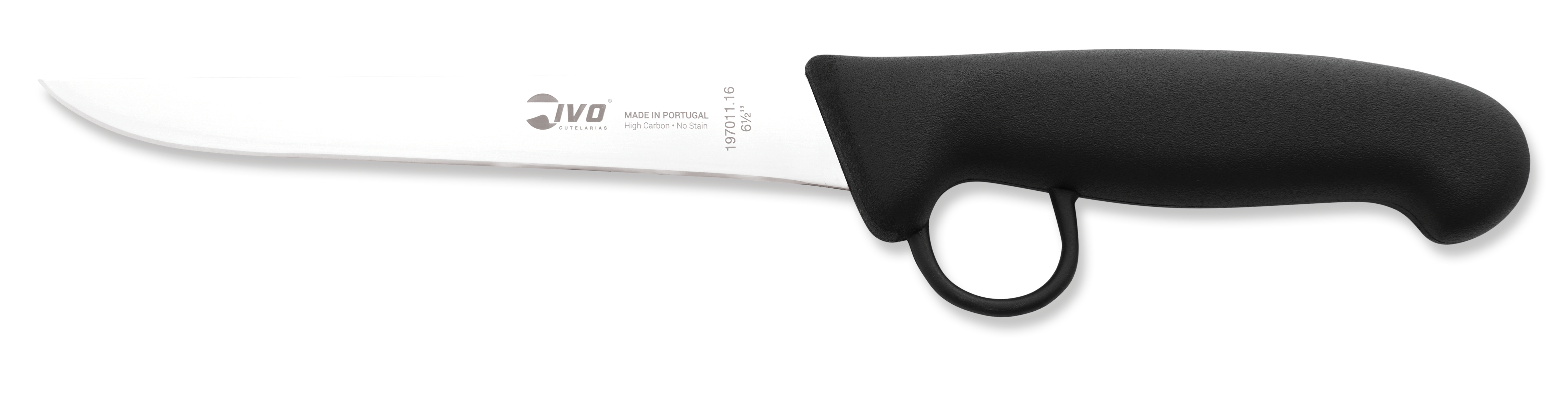 IVO® SafetyGrip Black Boning Knife with Ring Grip – Wolff