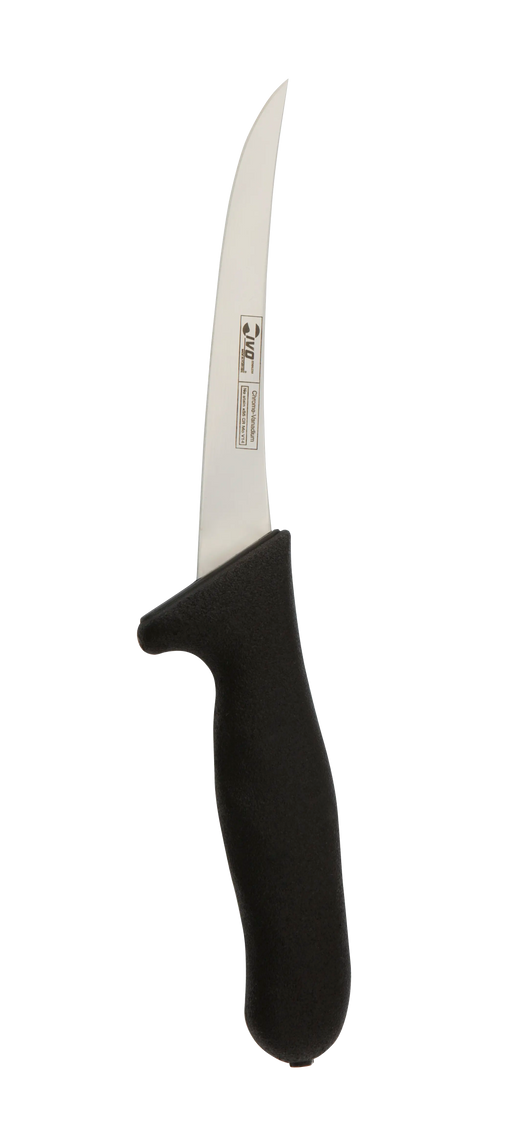 IVO® ErgoDuo 6" Black Semi-Flex Curved Boning Knife