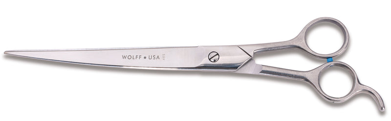 Load image into Gallery viewer, Wolff 10" Filipino Style Grooming Shears with Bent Handles and Curved Blades