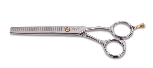 Ookami Gold® Cizalla de belleza más delgada de 27 dientes con mangos desplazados de 6