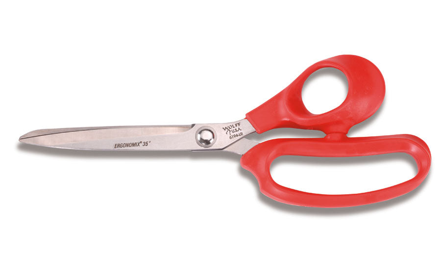 Wolff® 6194-LR RED 9-5/8" Ergonomix® Industrial Scissors - 6000 Series Stainless Steel Shears