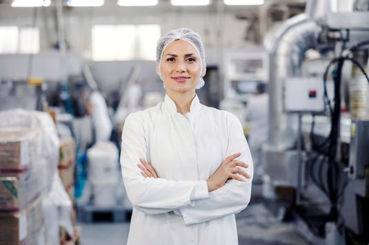 Worker in a food processing plant