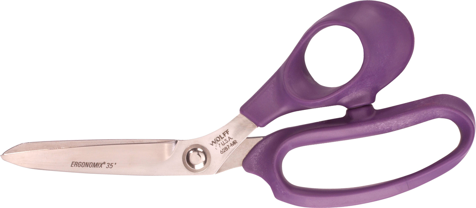 Wolff® Purple 8.625" Medium Ring Bent Handled Modified Shear with Sarlink® Handles